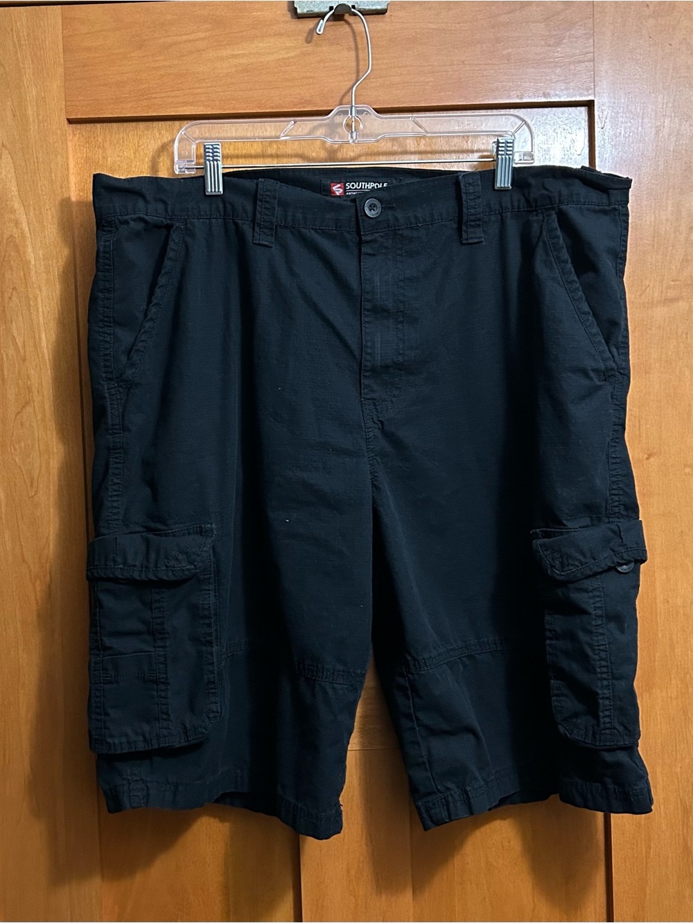 SouthPole  Black Cargo Shorts Mens Size 40 Black Y2K Streetwear Grunge Skater
